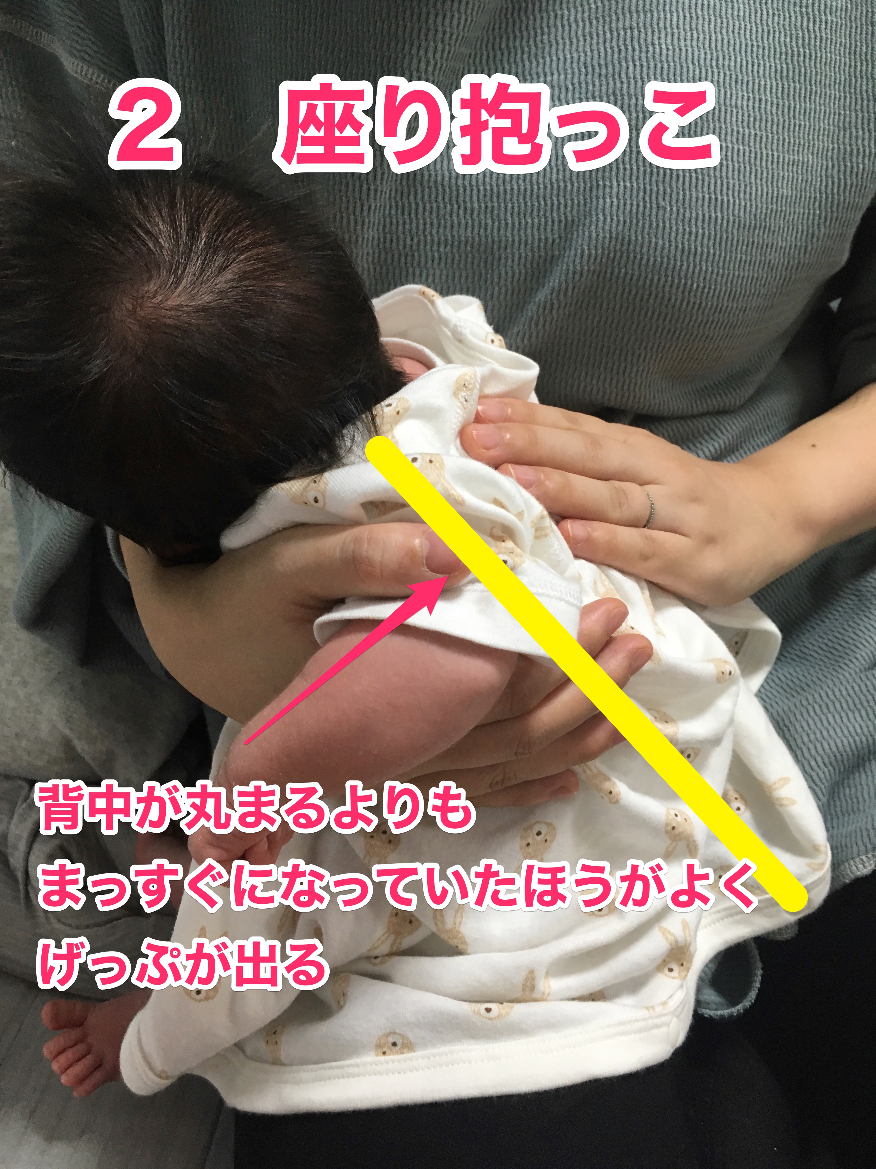 新生児　赤ちゃん　げっぷ　座り　抱っこ